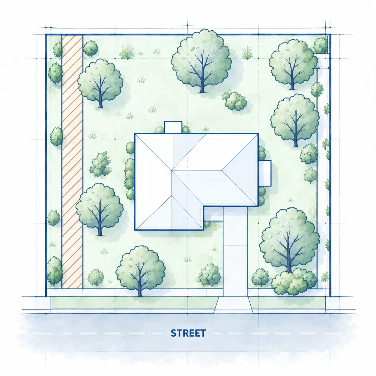 Illustrative property showing common planning constraints